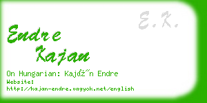 endre kajan business card